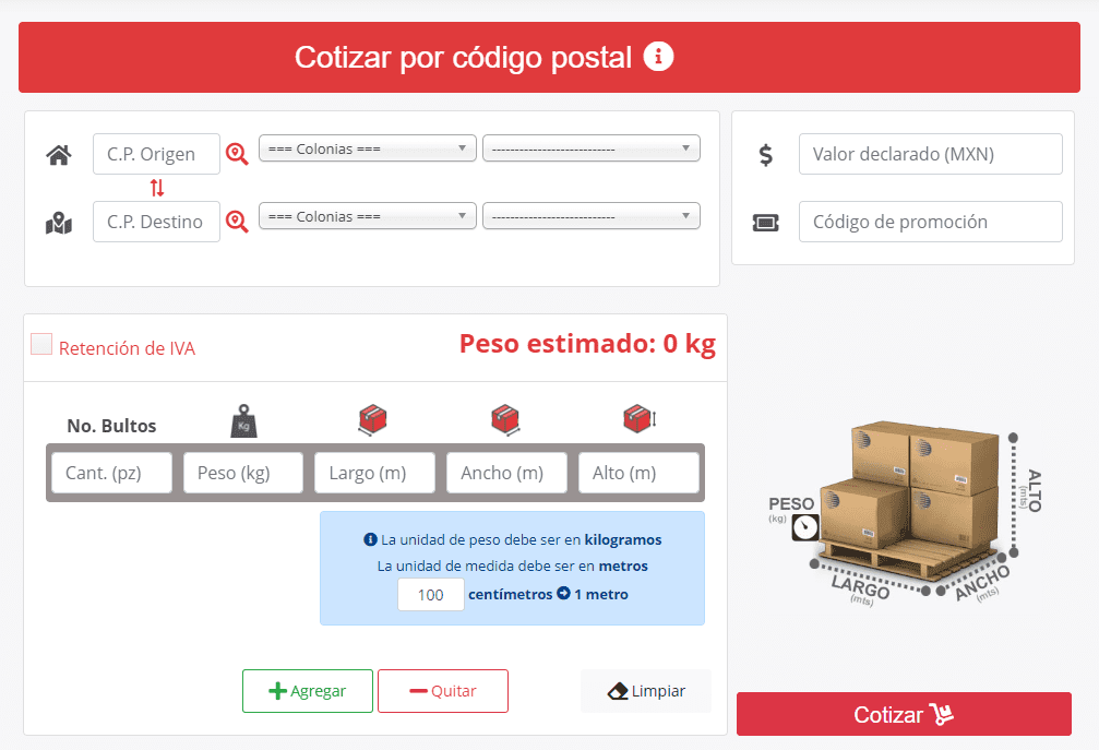 Cuánto cuesta enviar un paquete con Tresguerras