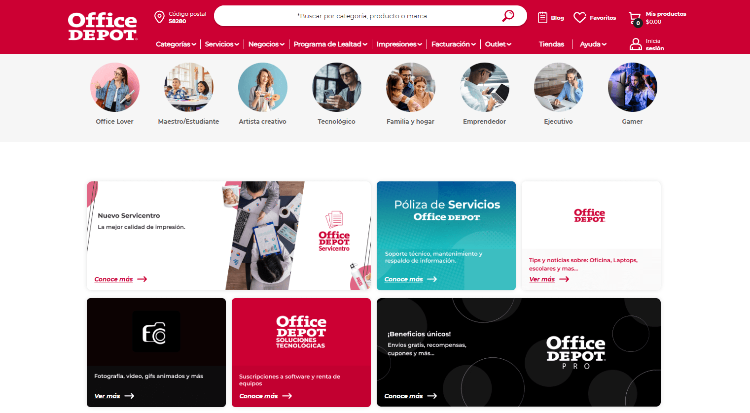 Productos y servicios de Office Depot en línea