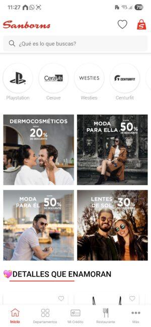 Navega en la app de Sanborns