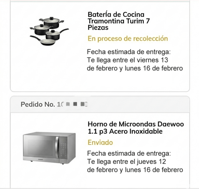 Rastrear un pedido en la app de SEARS
