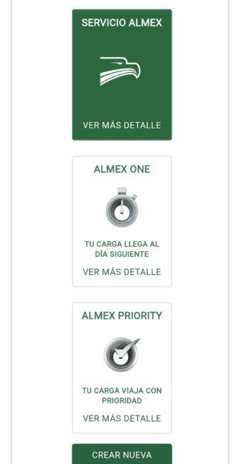 Cotizar un envío con Almex 8