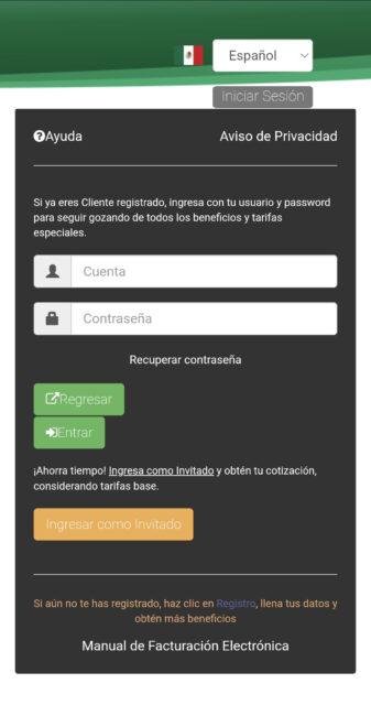 Cotizar un envío con Almex 1