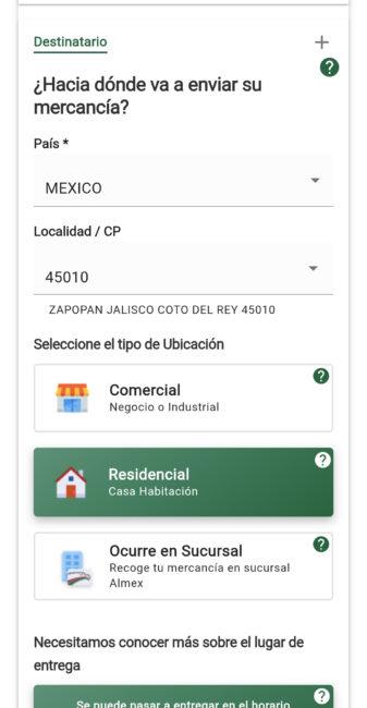 Cotizar un envío con Almex 5