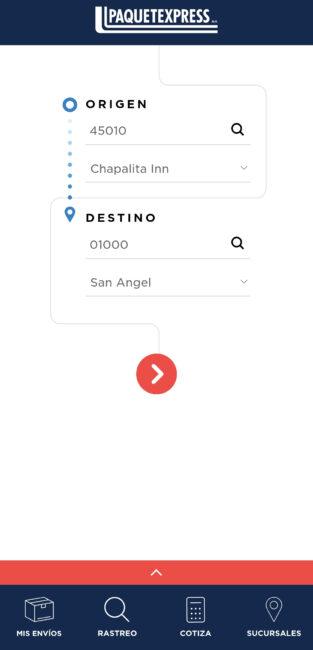 Cotiza un envío en Paquetexpress Paso 1