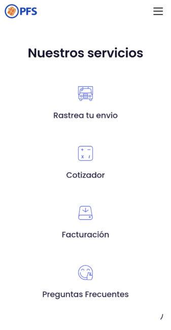 Cotizar un envío con PFS Paso 1
