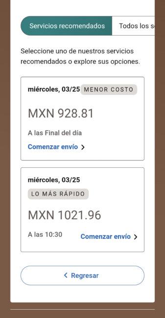 Cotizar un envío de UPS Paso 4