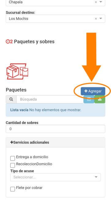 Cotizar un envío en Xtrapak Paso 3