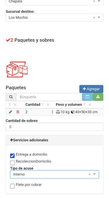 Cotizar un envío en Xtrapak Paso 5