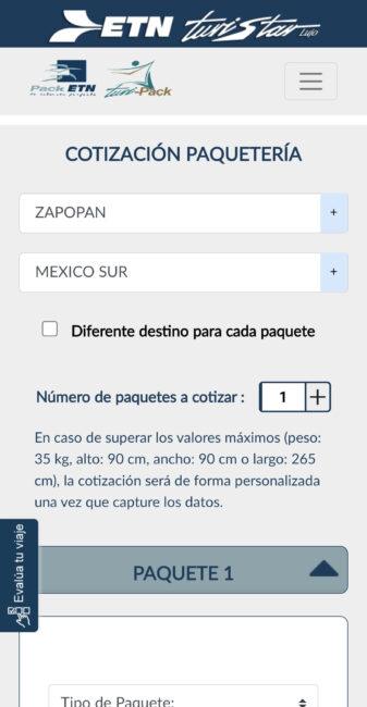 Cotizar un paquete con ETN Pack 1
