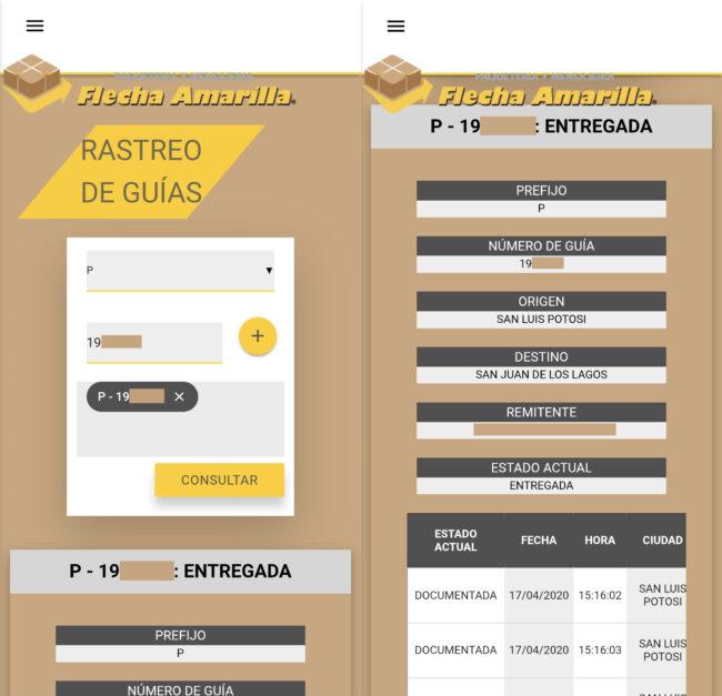 Como rastrear un paquete en Flecha Amarilla
