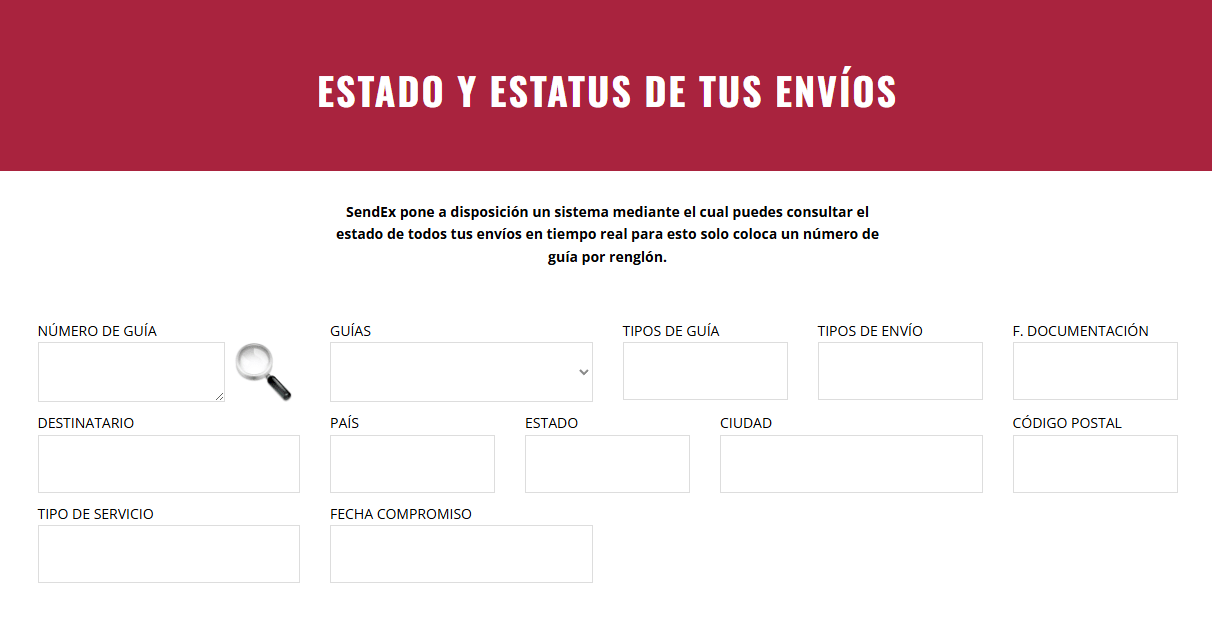 Como rastrear un paquete en SendEx