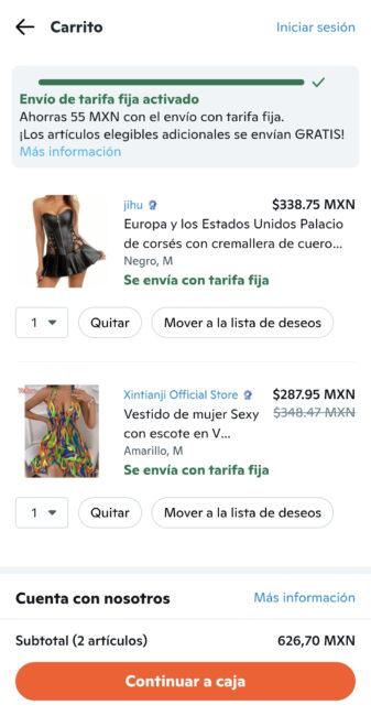 Como hacer un pedido en Wish Paso 4